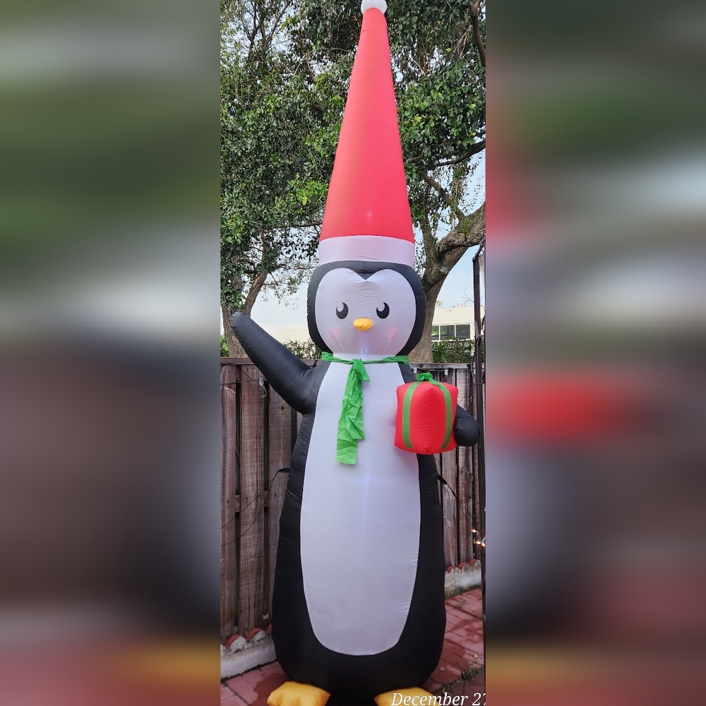 Christmas inflatable penguin